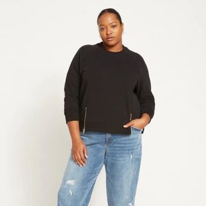 Universal Standard Black Zipper Sweatshirt